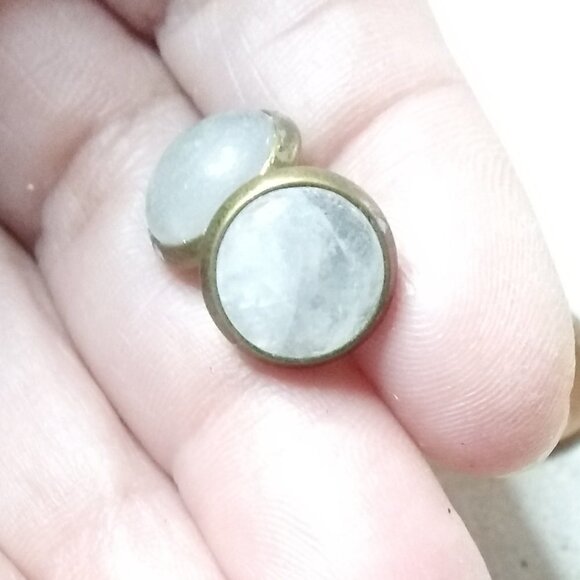 Minimalist Quartz Studs/Posts in Bronze Bevel Cup! Small Dainty Business Casual - Picture 1 of 6